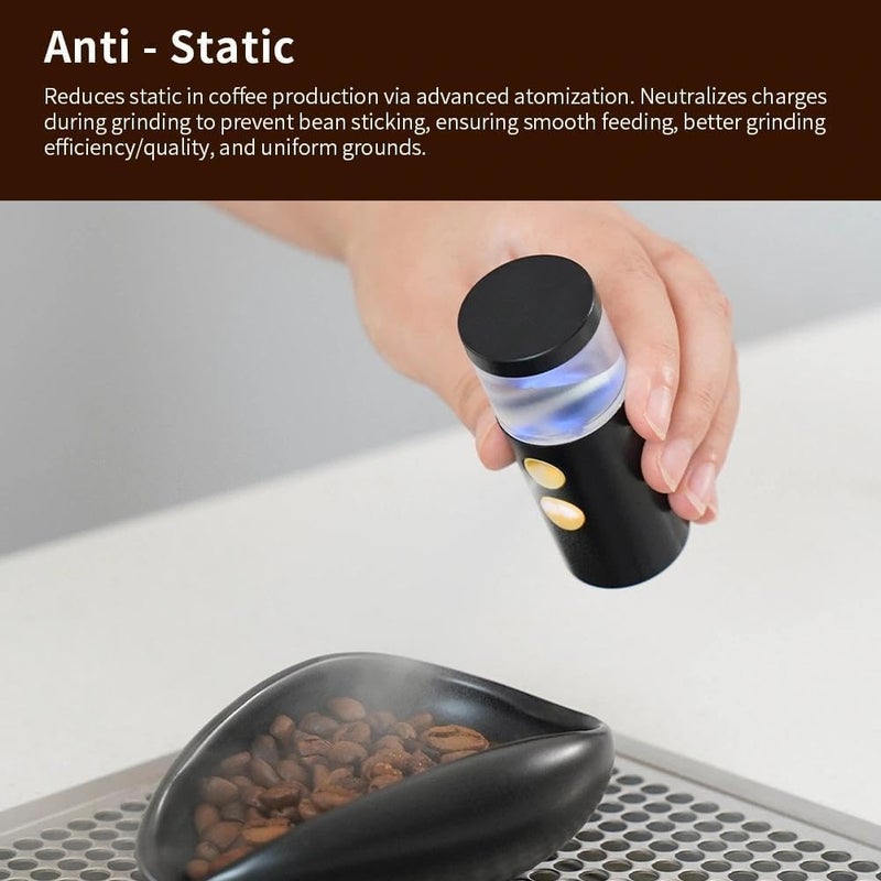 WATCHGET 20ml Cylindrical Coffee Bean Atomizer Rdt Sprayer for Reducing Coffee Powder Static, Portable Electric Nano-Atomizer Rechargeable Espresso Sprayer, Black - Image 3